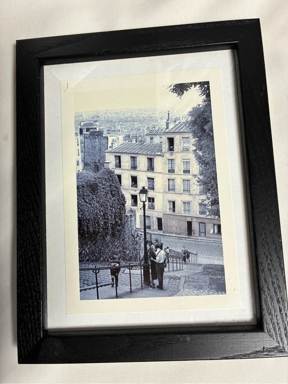 Vintage Paris Montmartre Framed Art Print Black Wood Frame French Wall Decor